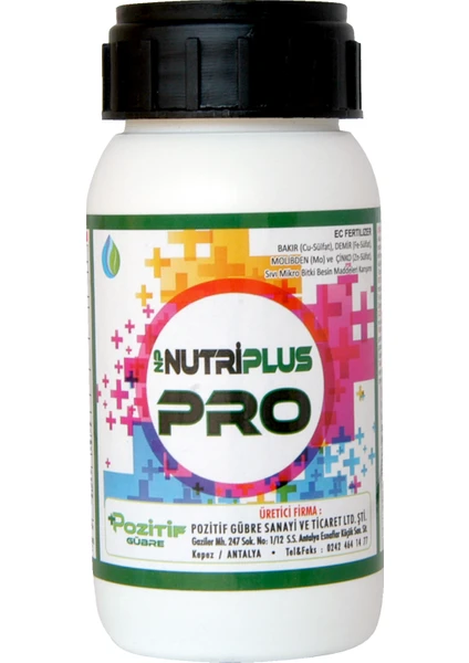Nutriplus Pro 250 cc Sıvı Yaprak Gübresi - Bitki Coşturan (Verim Artırıcı)