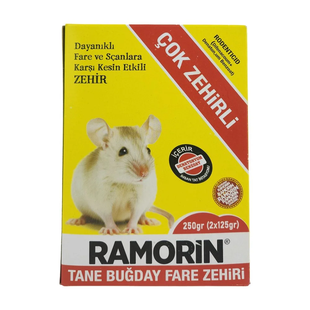 Hisar Ramorin Fare Zehiri 250 Gr - (Çok Güçlü Buğday Yem - Kesin Çözüm)