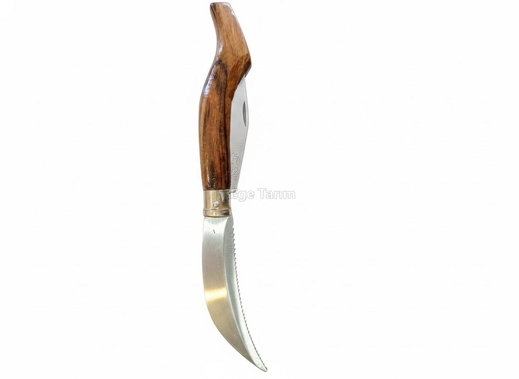 Bursa Akçora El Yapımı Çiftli Budama Çakısı - Testereli ve Düz Ağızlı (24 cm)