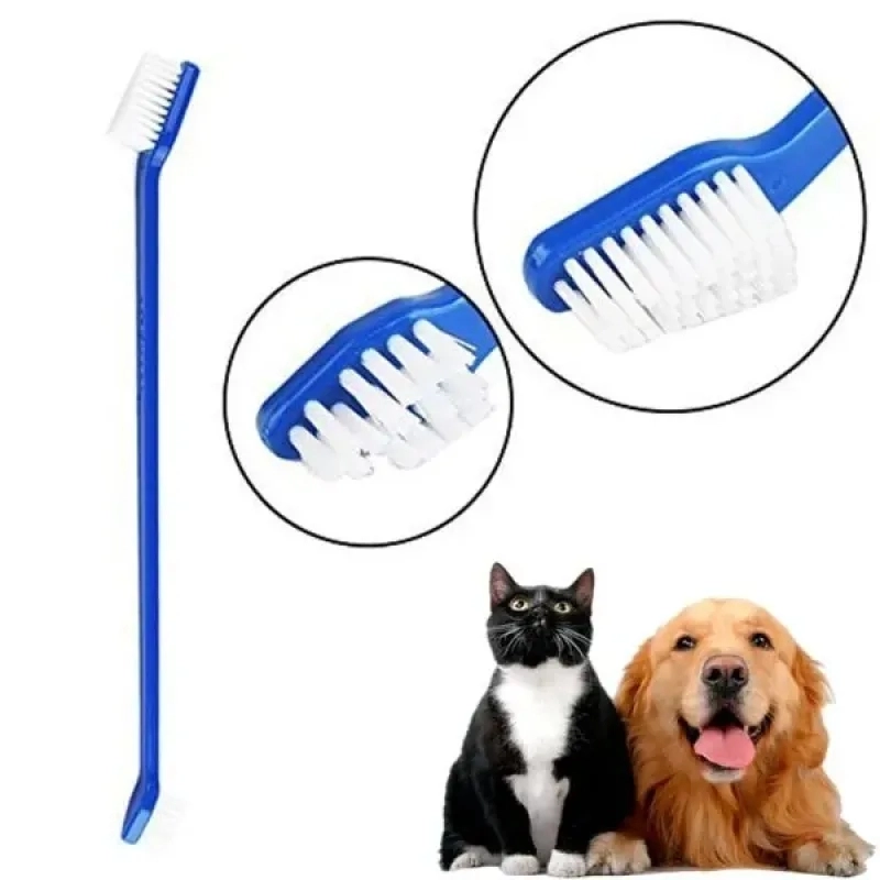 Çift Taraflı Kedi Köpek Diş Fırçası (Büyük ve Küçük Başlıklı)