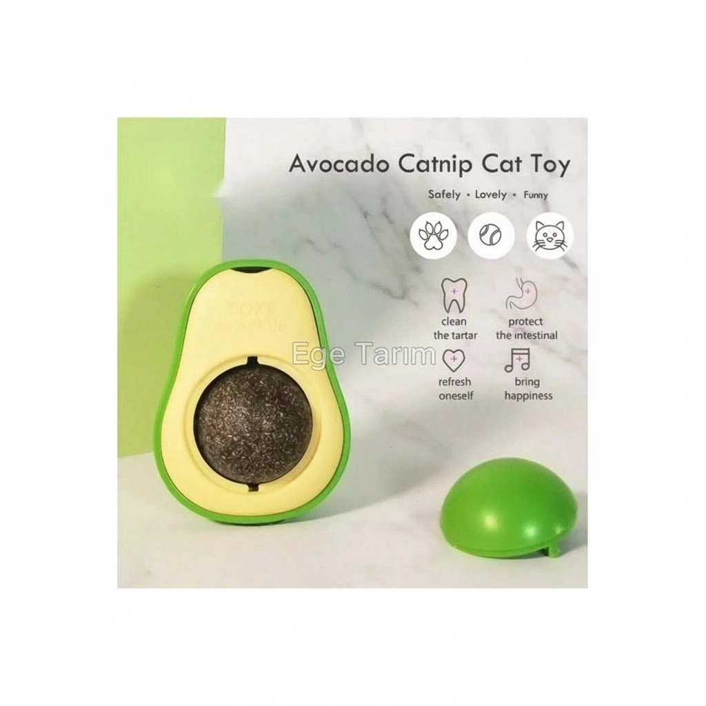 Avokado Tasarımlı Kedi Yalama Topu (Kedi Otu & Yapışkanlı)