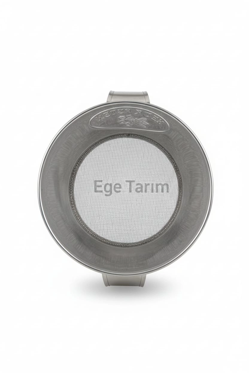 Krom Süzgeçli Bal Hunisi  (Paslanmaz Çelik - Tortu Tutucu)