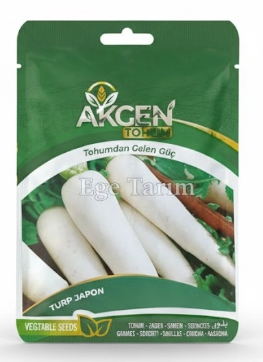 Akgen Japon (Daikon) Turpu Tohumu 5 gr - Beyaz, Uzun ve Gevrek