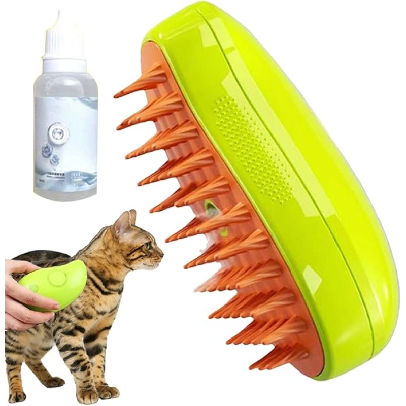 Şarjlı Buharlı Kedi Tarağı (Su Püskürtmeli & Masaj Etkili Tüy Toplayıcı)