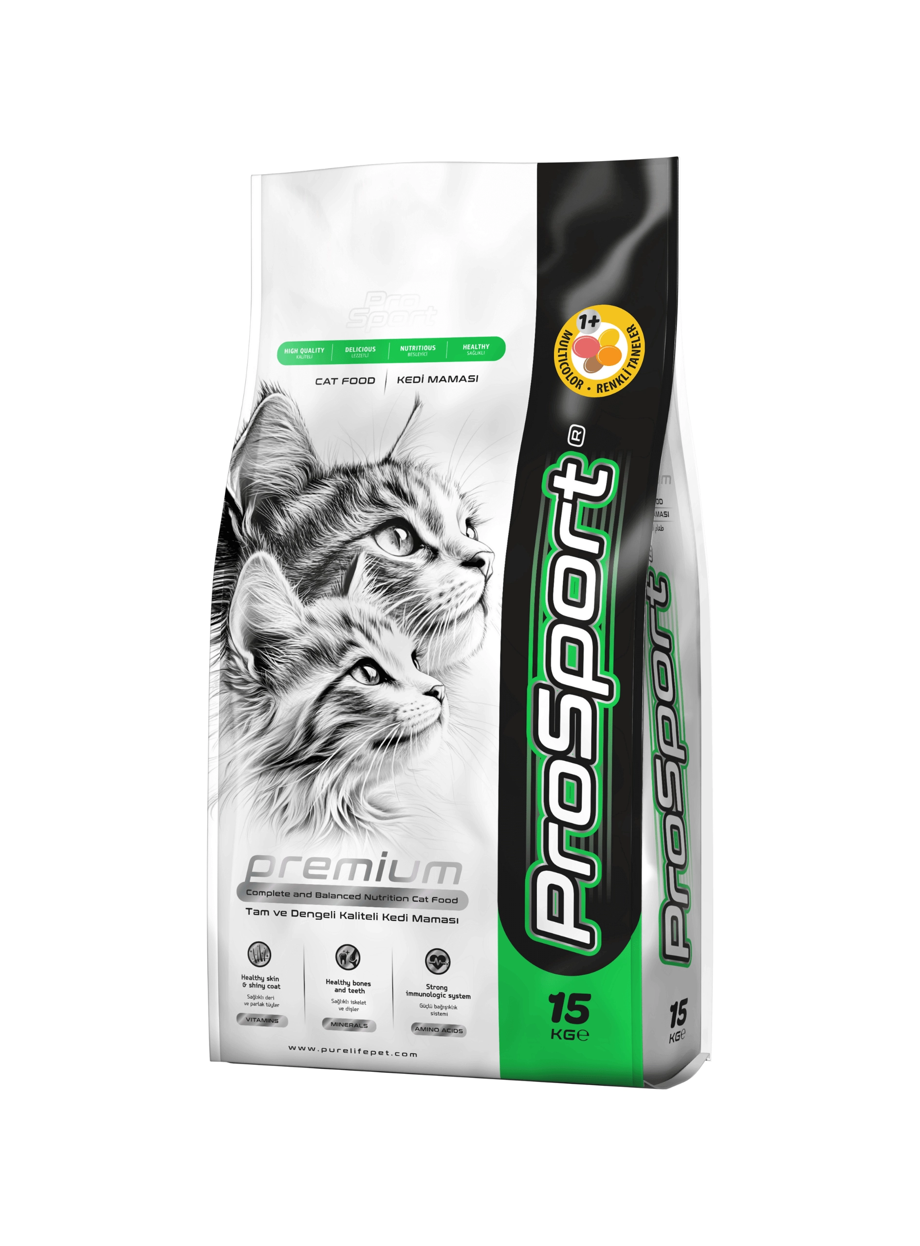 ProSport Yetişkin Kedi Maması (Renkli Taneli & Tavuklu) - 15 Kg