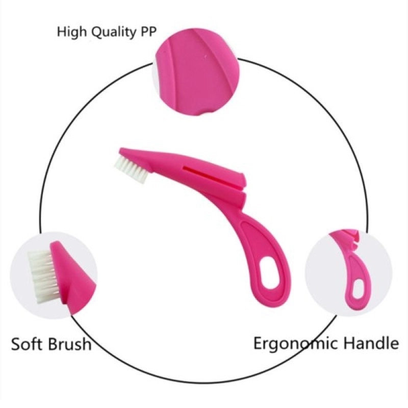 Ergonomik Kedi Köpek Diş Fırçası (Kaymaz Halkalı Tutma Saplı & Yumuşak Uçlu)