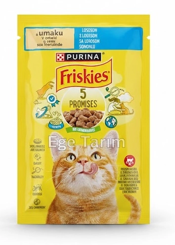 Friskies 5 Promises Kısırlaştırılmış Kedi Maması (Somonlu & Soslu) - 85 Gr Pouch