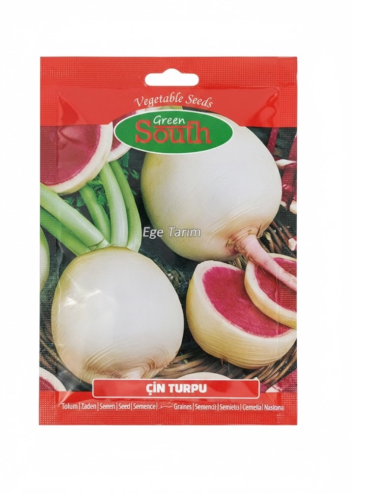 Green South İçi Kırmızı Çin Turpu (Karpuz Turp) Tohumu 5 gr - Dekoratif ve Tatlı