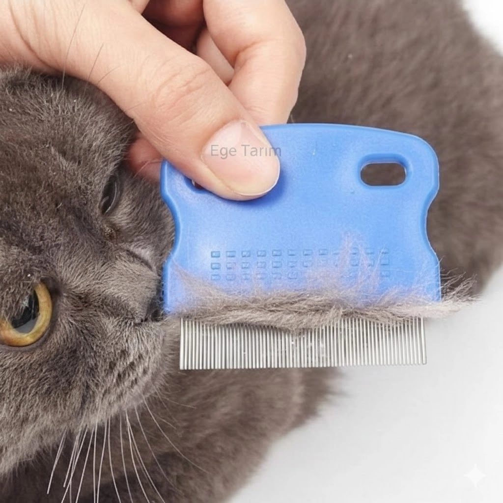 Kedi ve Köpek İçin Bit Pire Tarağı (Metal Dişli & Kaymaz Saplı)