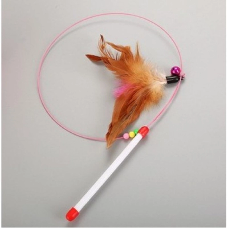 90 cm Ekstra Uzun Kedi Oyun Oltası (Esnek Yapılı & Zilli Tüylü)
