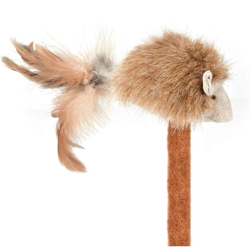 Sesli Oyuncaklı Mini Kedi Tırmalama Tahtası (Tüylü Fareli & 26 cm)