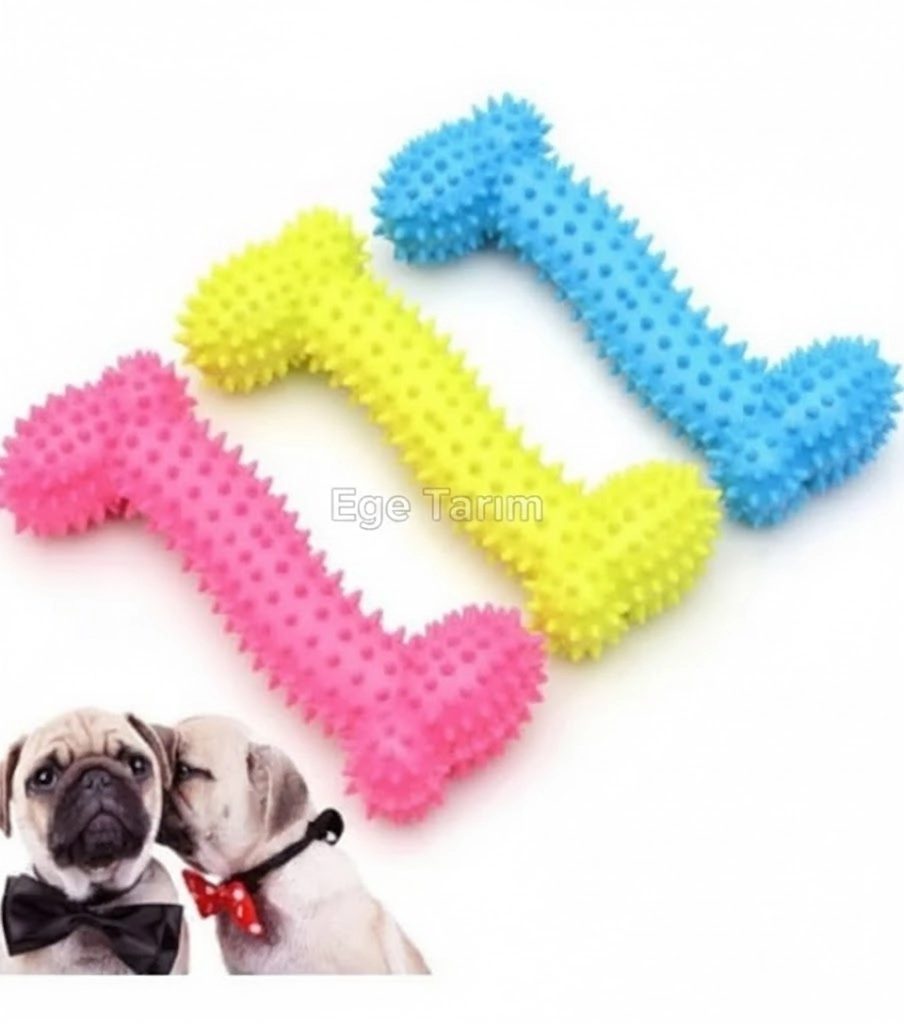 Kemik Şeklinde Tırtıklı Diş Kaşıma ve Çiğneme Oyuncağı (10 cm)