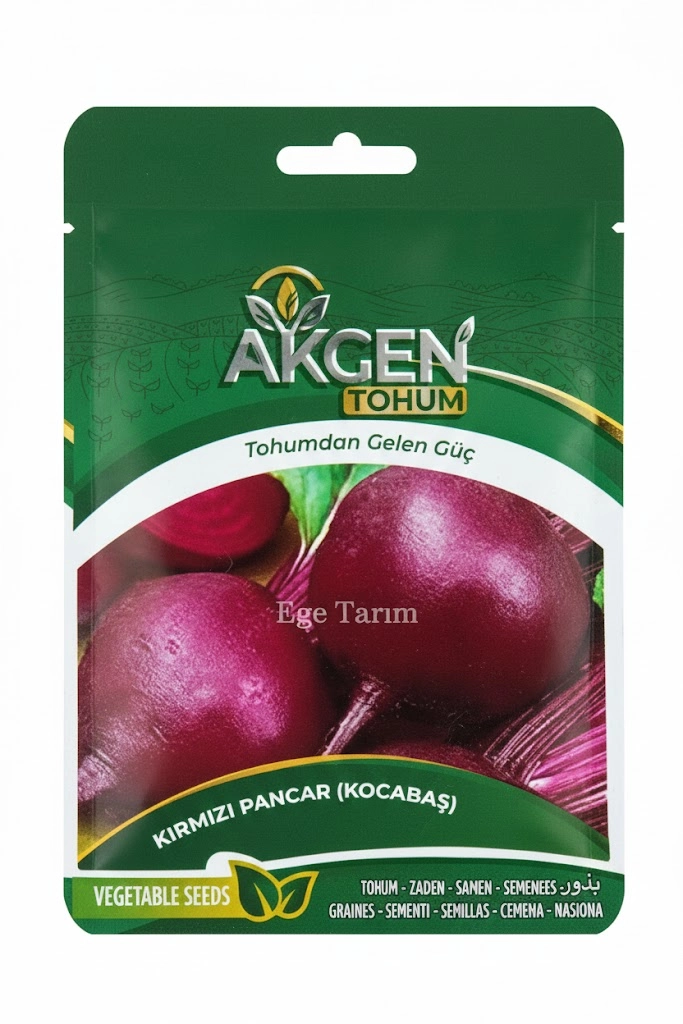 Akgen Kırmızı Pancar (Kocabaş) Tohumu 5 gr - Yuvarlak, Koyu Kırmızı ve Turşuluk