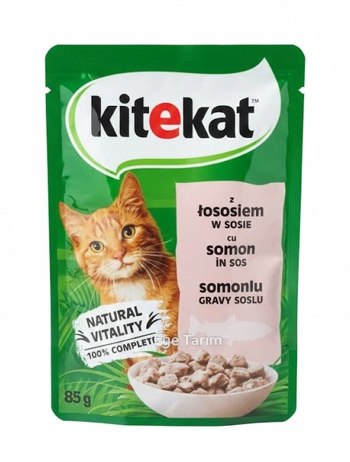 Kitekat Natural Vitality Yetişkin Kedi Maması (Somonlu & Soslu) - 85 Gr Pouch