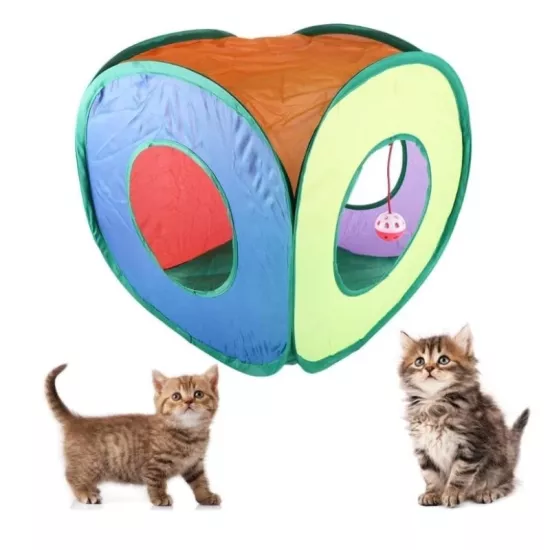 Kedi Oyun Çadırı Küp Tünel Asılı Toplu