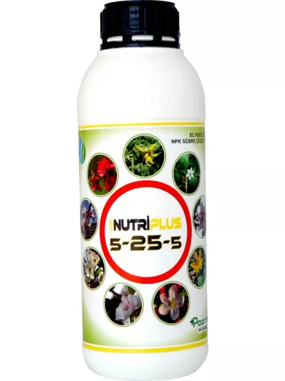 Nutriplus NPK 5-25-5 Sıvı Gübre 1 Lt - Çiçek Coşturan (Yüksek Fosforlu - Bol Ürün)