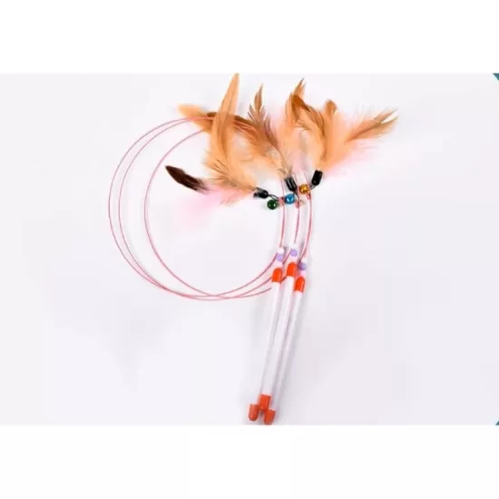 90 cm Esnek Kedi Oyun Oltası Uzun Tüylü Zilli