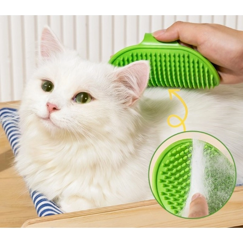 Ayarlanabilir Kayışlı Silikon Kedi Köpek Yıkama ve Masaj Fırçası (Tüy Toplama Özellikli)